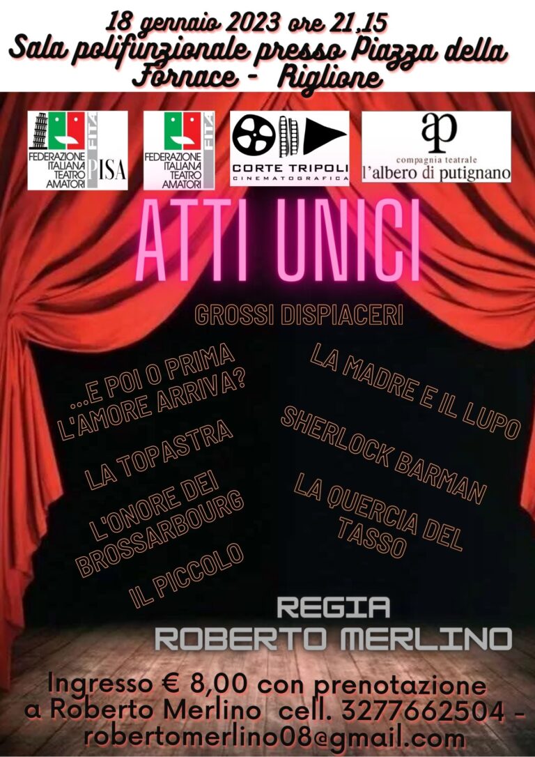 Teatro Atti Unici gennaio 2023