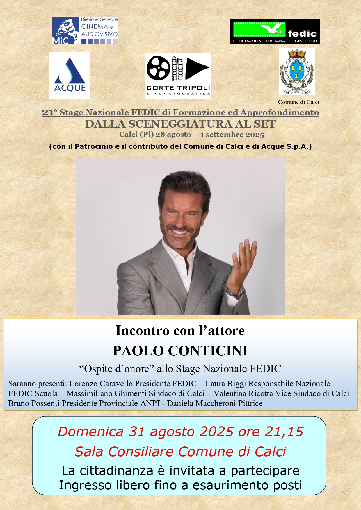 C:\Users\Hp\Desktop\Locandine\Locandina Stage Nazionale FEDIC 31 agosto 2025.jpg